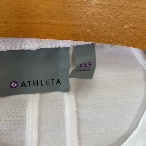 NEW Athleta white top with front zipper - Picture 4 of 8